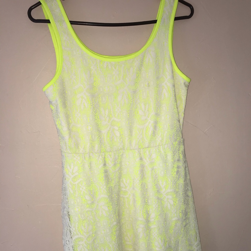 Bright yellow laced dress